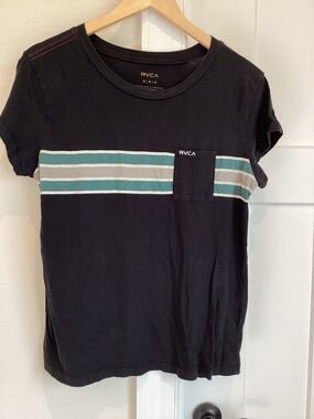 RVCA Women’s Short-Sleeve Tee Navy Stripe